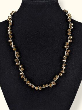 Metallic Beaded Twist Necklace